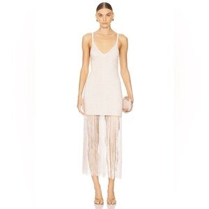 Dodiee Cream & Gold Crochet Sequin Gown